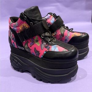 Butterfly Print Platform Sneakers